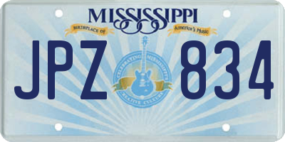 MS license plate JPZ834