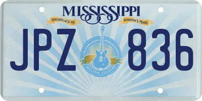MS license plate JPZ836