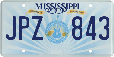 MS license plate JPZ843