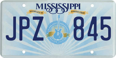 MS license plate JPZ845