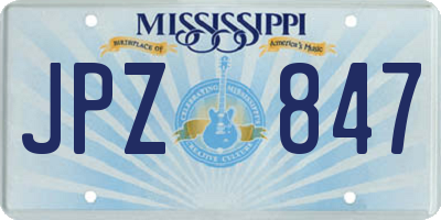 MS license plate JPZ847