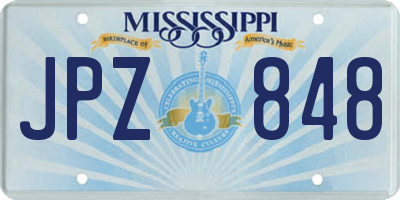 MS license plate JPZ848