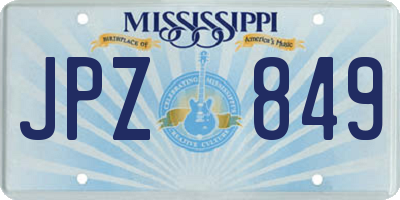 MS license plate JPZ849