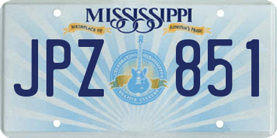 MS license plate JPZ851