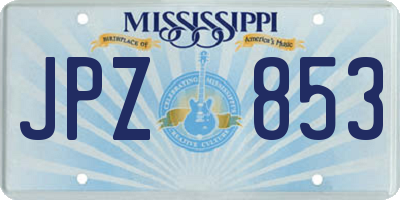 MS license plate JPZ853
