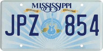 MS license plate JPZ854