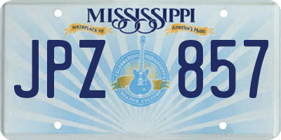 MS license plate JPZ857
