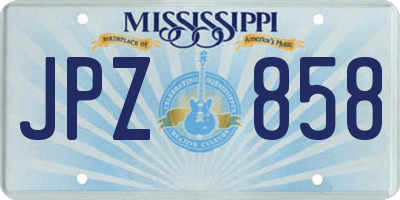 MS license plate JPZ858
