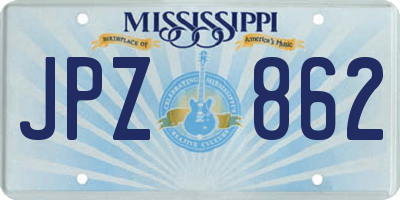 MS license plate JPZ862