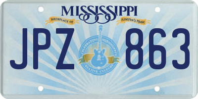 MS license plate JPZ863