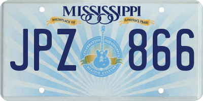 MS license plate JPZ866