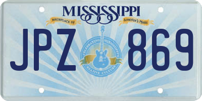MS license plate JPZ869