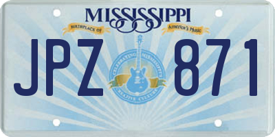 MS license plate JPZ871