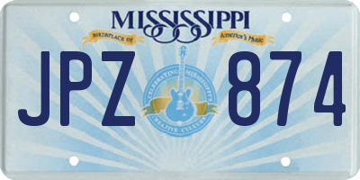 MS license plate JPZ874
