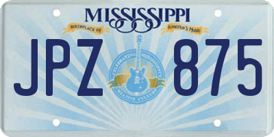 MS license plate JPZ875
