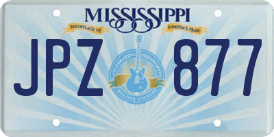 MS license plate JPZ877