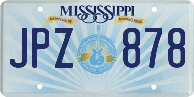 MS license plate JPZ878