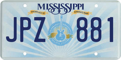 MS license plate JPZ881