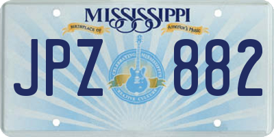 MS license plate JPZ882
