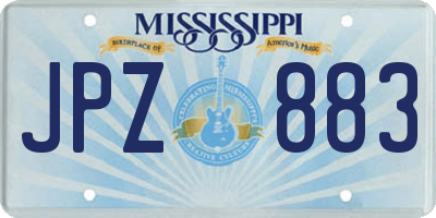 MS license plate JPZ883