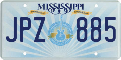 MS license plate JPZ885