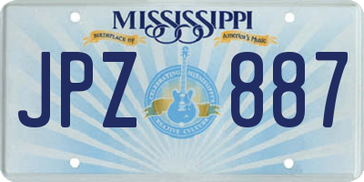MS license plate JPZ887