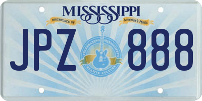MS license plate JPZ888