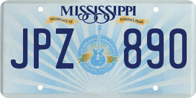 MS license plate JPZ890