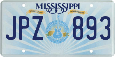 MS license plate JPZ893