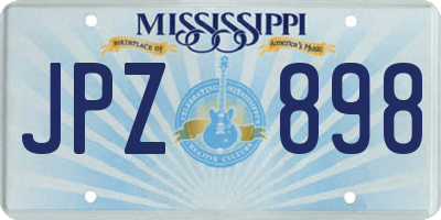MS license plate JPZ898