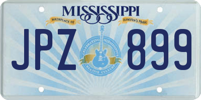 MS license plate JPZ899