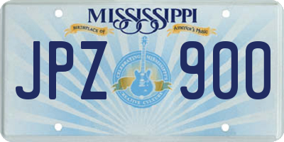 MS license plate JPZ900