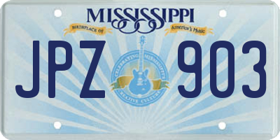 MS license plate JPZ903