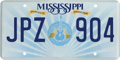 MS license plate JPZ904