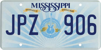 MS license plate JPZ906