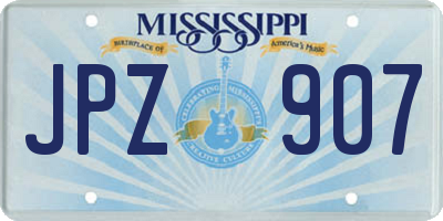 MS license plate JPZ907