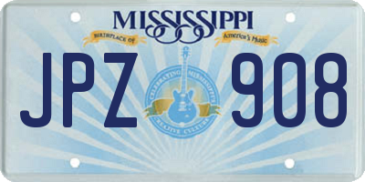MS license plate JPZ908