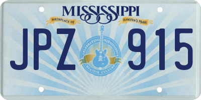 MS license plate JPZ915