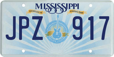MS license plate JPZ917