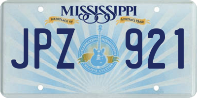 MS license plate JPZ921