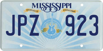 MS license plate JPZ923
