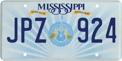 MS license plate JPZ924