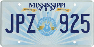 MS license plate JPZ925