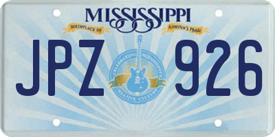 MS license plate JPZ926