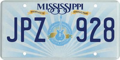 MS license plate JPZ928