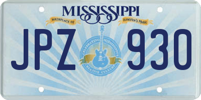 MS license plate JPZ930