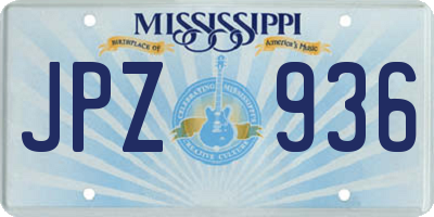 MS license plate JPZ936