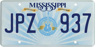 MS license plate JPZ937