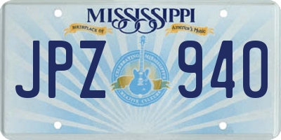 MS license plate JPZ940