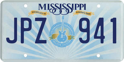 MS license plate JPZ941